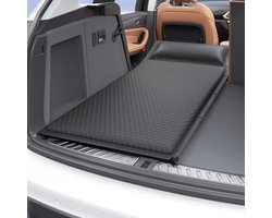 Automatras Zelfopblaasbaar - Autobed Kamperen - Comfortabel Reizen - Zelfopblaasbaar Schuim - 5 cm dik - Zwart