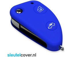 Autosleutel Hoesje geschikt voor Alfa Romeo - SleutelCover - Silicone Autosleutel Cover - Sleutelhoesje Blauw