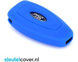 Autosleutel Hoesje geschikt voor Ford - SleutelCover - Silicone Autosleutel Cover - Sleutelhoesje Blauw