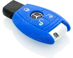 Autosleutel Hoesje geschikt voor Mercedes - SleutelCover - Silicone Autosleutel Cover - Sleutelhoesje Blauw
