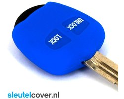 Autosleutel Hoesje geschikt voor Mitsubishi - SleutelCover - Silicone Autosleutel Cover - Sleutelhoesje Blauw