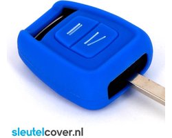 Autosleutel Hoesje geschikt voor Opel - SleutelCover - Silicone Autosleutel Cover - Sleutelhoesje Blauw