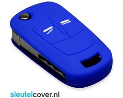 Autosleutel Hoesje geschikt voor Opel - SleutelCover - Silicone Autosleutel Cover - Sleutelhoesje Blauw