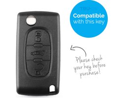 Autosleutel Hoesje geschikt voor Peugeot - SleutelCover - Silicone Autosleutel Cover - Sleutelhoesje Blauw