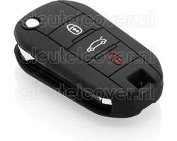 Autosleutel Hoesje geschikt voor Peugeot - SleutelCover - Silicone Autosleutel Cover - Sleutelhoesje Zwart