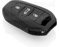 Autosleutel Hoesje geschikt voor Peugeot - SleutelCover - Silicone Autosleutel Cover - Sleutelhoesje Zwart