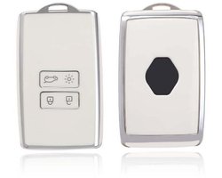 Autosleutel hoesje - TPU Sleutelhoesje - Sleutelcover - Autosleutelhoes - Geschikt voor Renault - wit - A4 - Renault 5, Renault 4, Renault Symbioz, Renault Clio, Renault Megane, Renault Captur, Renault Twingo, Renault Arkana, Renault Austral, Renaul