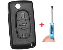 Autosleutelbehuizing 3 knoppen Koffer CEO536-VA2 geschikt voor Peugeot sleutel.