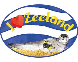 Autosticker - Zeeland - Zeehond - I love zeeland sticker - sticker - zeeuwse sticker