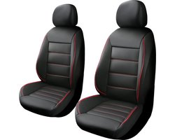 Autostoelhoezen voorstoelen art nappa leeg, stoelbekleding set universeel, autostoelhoezen (Rode lijn)