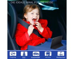 Autotafel Kinderen - Reistafel Auto - Leerplezier Onderweg - Opvouwbaar Met Zakken - 40x32x20 cm - Blauw