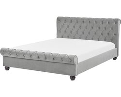 AVALLON - Waterbed - Lichtgrijs - 160 x 200 cm - Fluweel