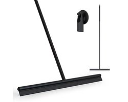 Avalo Vloertrekker met Steel - Luxe Vloerwisser - Aluminium Trekker Douche - Douche Wisser - Badkamer - Zwart - 136x40 CM