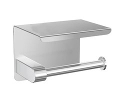 Avalo WC Rolhouder met Plankje - Zilver - Zelfklevend / Boren / Zonder Boren - Toiletrolhouder - WC Papier Houder