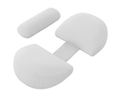 Avalo Zwangerschapskussen W-Vorm - Traagschuim - Zijslaapkussen Volwassenen - Verstelbare Wig - Buik-, Rug- & Beensteun - Voedingskussen - Lichaamskussen - Wasbare Hoes