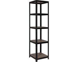 Avasco Opbergrek Vierkant Zwart - smalle stellingkast - 176x45x45cm