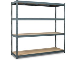 Avasco rek Robus 400, ft 180 x 180 x 60 cm, 4 legborden, uit metaal, grijs