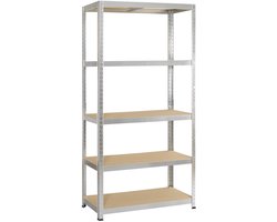 Avasco STRONG 175 - Opbergrek - 176x90x45cm - 5 niveaus - 175 kg draagkracht per plank - Galva Stellingkast