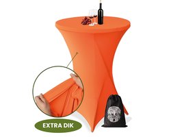 Aventara Statafelrok - ∅80-85 x 110 cm - Oranje – Extra Dik met Opbergtas - Stretch Stof - Kras- en Kreukvrije Statafelhoes – Voor Horeca, Bruiloften en Feesten