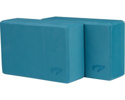 Avento Yoga Blok - Set van 2 - Foam - Blauw - 23 x 15 x 7.6 cm