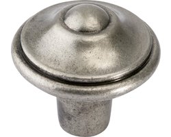 AVENUE decoration meubelknop - Metaal - Model "Somme" - Ø 31 x 23 mm - Oud zilver