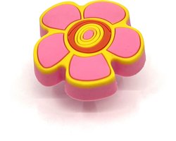 AVENUE decoration meubelknop | model "Pink Flower" | Ø 43 x 25 mm | soft grip | roze + geel