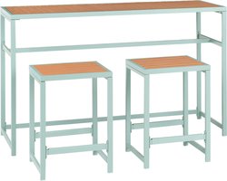 AVETRANA - Tafel met stoelen - Lichtgroen - Staal