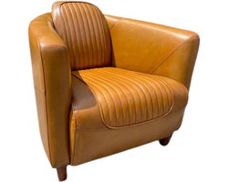 Aviator Club fauteuil Camel 100% rundleer Piloten stoel chesterfield Vintage