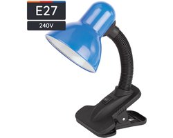 Avide LED Bureaulamp met Klem - Leeslamp - Max. 60W LED - E27 Fitting - 100-240V - Blauw