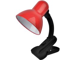 Avide LED Bureaulamp met Klem - Leeslamp - Max. 60W LED - E27 Fitting - 100-240V - Rood