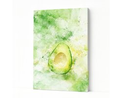Avocado - Wandkunst - Kunstobject - Canvas schilderij - 75x100 cm