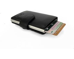 Avoir Zwart Premium Leer Pasjeshouder mannen-Pasjeshouder vrouwen- Pasjeshouders- Pasjeshouder uitschuifbaar-Muntvak-RFID-Portemonnee heren-10 pasjes-cadeau man- cadeau vrouw- gadgets mannen- valentijn cadeautje voor hem en haar