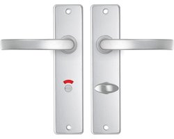 AXA Deurbeslag set Binnendeur - Edge Basic Blok - Deurkruk Aluminium - voor toilet/badkamer - TL63-8 - Deurklink met schild