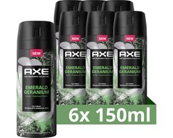 AXE Fine Fragrance Collection Premium Deodorant Bodyspray - Emerald Geranium - 6 x 150 ml - Voordeelverpakking