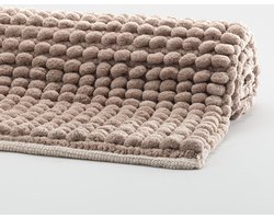 Axel Badmat Nougat. | 60x60 cm | Beige / Bruin | Katoen / Polyester