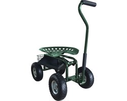 AXI AG22 Tuinkrukje op wielen voor de tuin in Groen - Tuinkruk - Knielkruk van metaal met maximale belasting van 150 kg - Zitkruk met opbergruimte voor bij het tuinieren