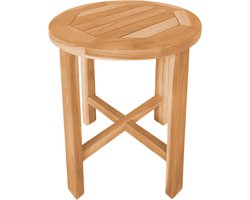 AXI Alya Teak Bijzettafel - Rond – Houten tuintafeltje - 45 x 45 x 50 cm - 100% Teak – Voor tuin, terras en balkon