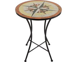 AXI Amélie Bistro Tafel - Ster Multikleur – Metalen tuintafel – Rond – 60 x 60 x 75 cm - Mozaïeklook – Ingelegd met keramische tegels – Voor tuin, terras en balkon
