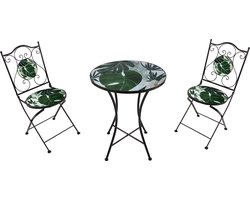AXI Amélie Bistroset Mozaïek Tropisch Groen - Metalen frame met keramische tegeltjes – Balkonset 2 stoelen en tafel