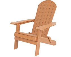 AXI Claire Adirondack Stoel Bruin – Kunststof loungestoel met armleuningen – Opklapbaar - Hoge rugleuning - Tuinstoel - 84,5 x 77 x 95,5 cm - Duurzaam & weerbestendig