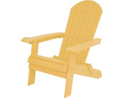 AXI Claire Adirondack Stoel Geel – Kunststof loungestoel met armleuningen – Opklapbaar - Hoge rugleuning - Tuinstoel - 84,5 x 77 x 95,5 cm - Duurzaam & weerbestendig
