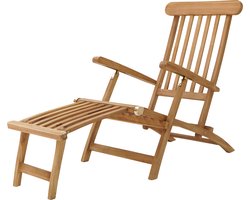 AXI Costa Deckchair Ligstoel Teak – Houten ligbed – Rugleuning met 4 standen - 170x59cm