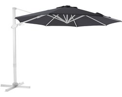AXI Cyrus Premium Zweefparasol Ø 300cm Wit/grijs incl. Hoes – Gepoedercoat aluminium frame met kruisvoet – 360° Draaibaar - Kantelbaar – UV werend doek