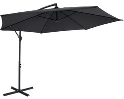 AXI Dion Zweefparasol Ø 300cm Antraciet/grijs – Gepoedercoat frame met kruisvoet