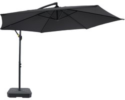 AXI Dion Zweefparasol Ø 300cm Antraciet/grijs – Gepoedercoat frame - met Parasolvoet