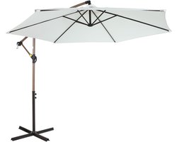 AXI Dion Zweefparasol Ø 300cm Eikenlook/beige – Gepoedercoat frame met kruisvoet
