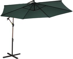 AXI Dion Zweefparasol Ø 300cm Eikenlook/groen – Gepoedercoat frame met kruisvoet