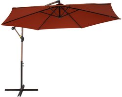 AXI Dion Zweefparasol Ø 300cm Eikenlook/terracotta – Gepoedercoat frame met kruisvoet