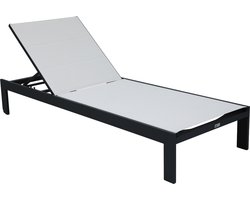 AXI Elio Ligbed Antraciet/crème – Gepoedercoat aluminium frame – Rugleuning met 5 standen - Textileen liggedeelte - 193x70cm