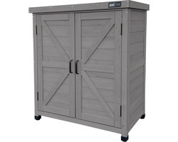 AXI Felix houten opbergkast – Tuinkast van FSC Hout - Magnetisch sluitsysteem - Verstelbare poten - 80x45x93cm - Warm Grijs